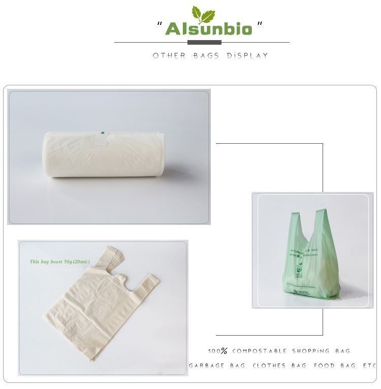 Wholesale 100% Biodegradable Plastic Bag Biodegradable Shopping Compostable Garbage Bag Corn Starch Bags Pbat/PLA Bolsas Biodegradables
