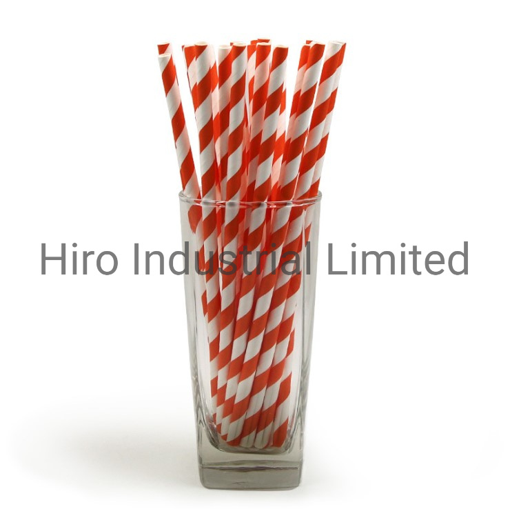 Eco-Friendly Biodegradable Paper Straw with Colorful Drinking Decoration Straws