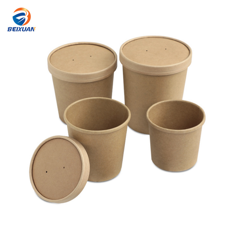 Disposal Biodegrable Craft Paper Bowl for Hot Soup