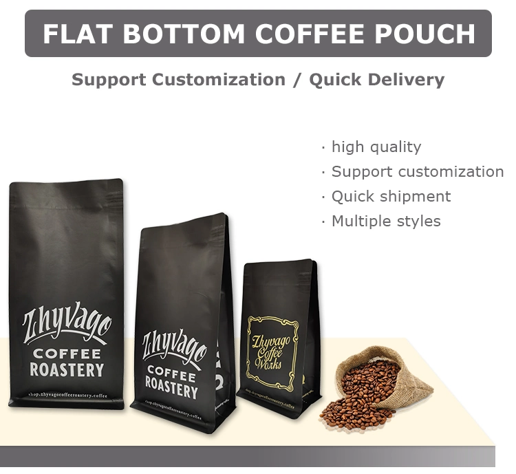 Custom Print Food Coffee White Kraft Paper Box Pouch Bag
