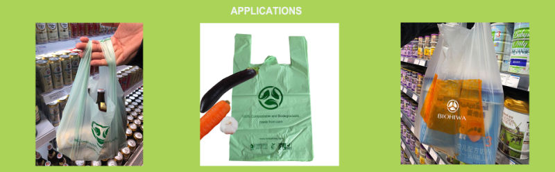 Green Eco-Friendly Bio Degradable Plastic T-Shirt Bags