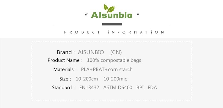 Wholesale 100% Biodegradable Plastic Bag Biodegradable Shopping Compostable Garbage Bag Corn Starch Bags Pbat/PLA Bolsas Biodegradables