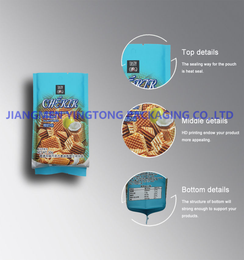 Plastic Food Packaging Pouches Aluminum Foil Bags for Waffles
