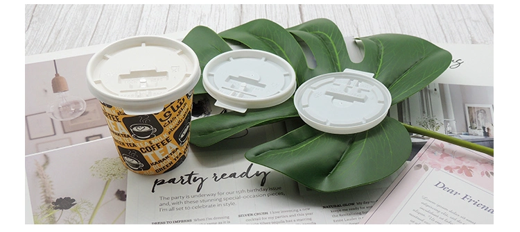 Disposable Yellow Paper Cup Cover Biodegradable Paper Cup Lid
