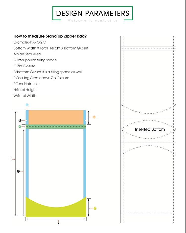 Clear Plastic Stand up Bag Pouch Packaging Bag for Food