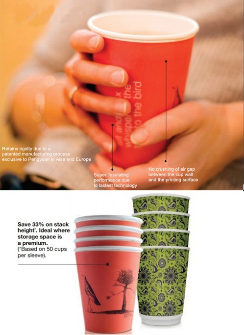 Biodegradable Double Wall Latte Tea Paper Cup