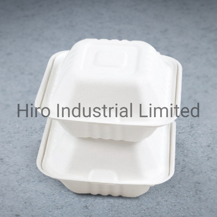 450ml Sugarcane Hamburger Box Degradable Bagasse Tableware