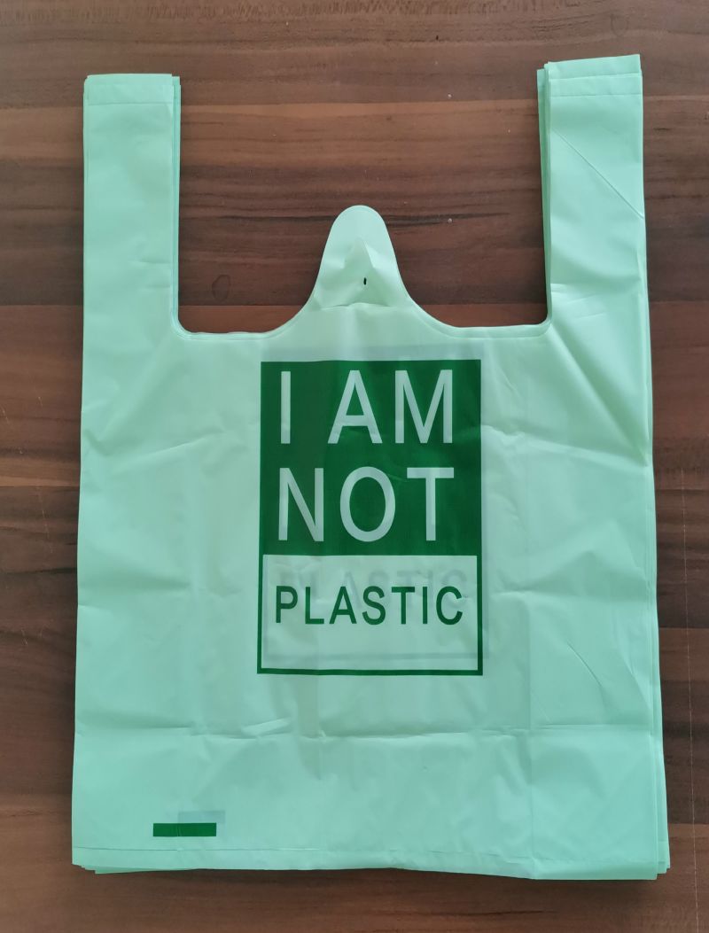 100% Biodegradable T-Shirt Bag, Compostable Plastic Bag, Biodegradable Vest Bag, Customized Plastic Bag, Plastic Bag Made by Corn Starch, Plastic Shopping Bag