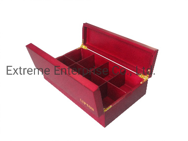 Handcrafted Wooden Tea Bags Storage Box 8 Compartment