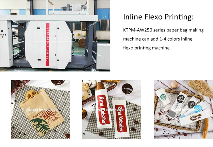 Roll Fed Sos Eco Friendly Craft Paper Bag Making Machine