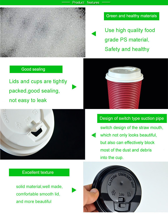 PS Plastic Lid for Coffee Cup with Spout PS Lids