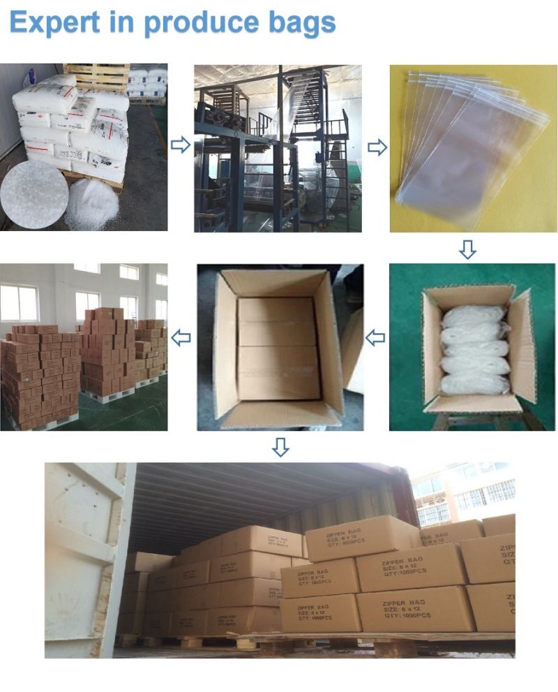 China Factory LDPE Resealable Transparent Plastic Bag