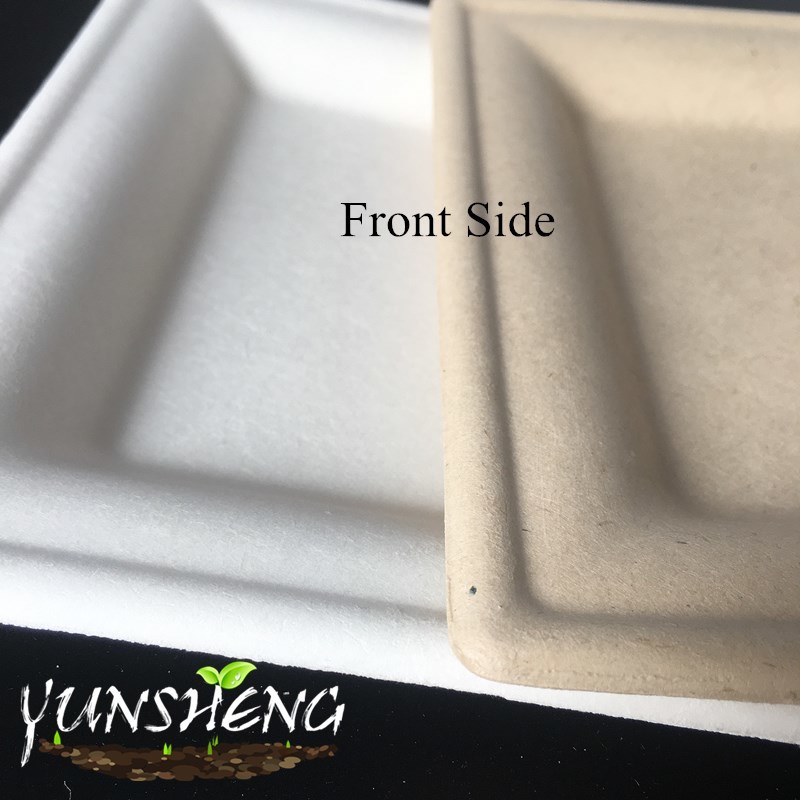 Compostable Disposable White Sugarcane/Light Brown Bamboo Pulp Paper Plate for Dinner/Round Dessert Paper Plate/Oval Fruit Paper Plate