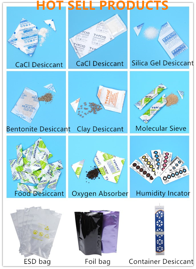 10g Desiccant Pouch Indicated Silica Gel with Plastic Bag Packing
