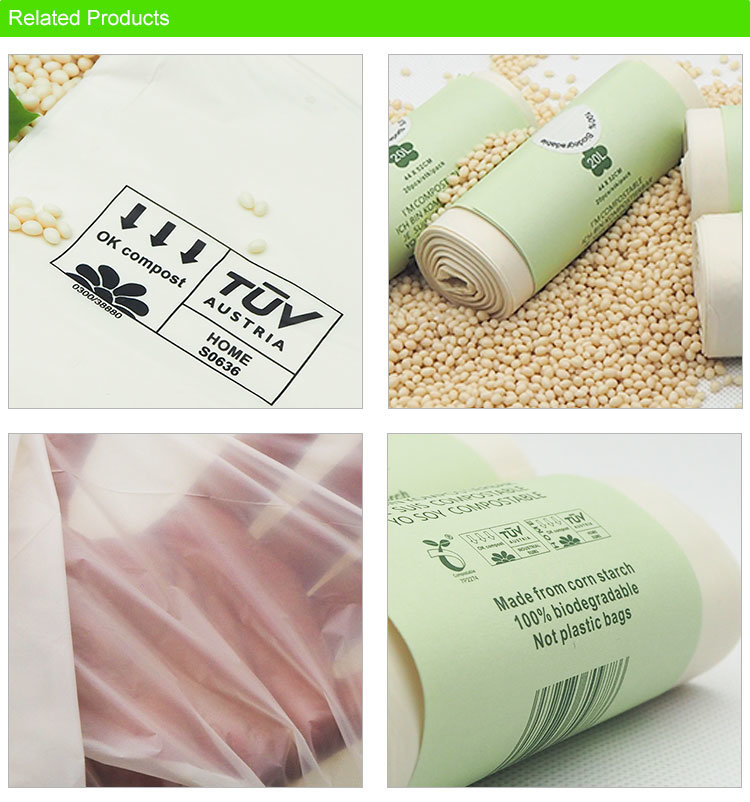 100% Degradable Plastic Corn Starch Polylactic Acid Garbage Bag Degradable Disposable Plastic Bags