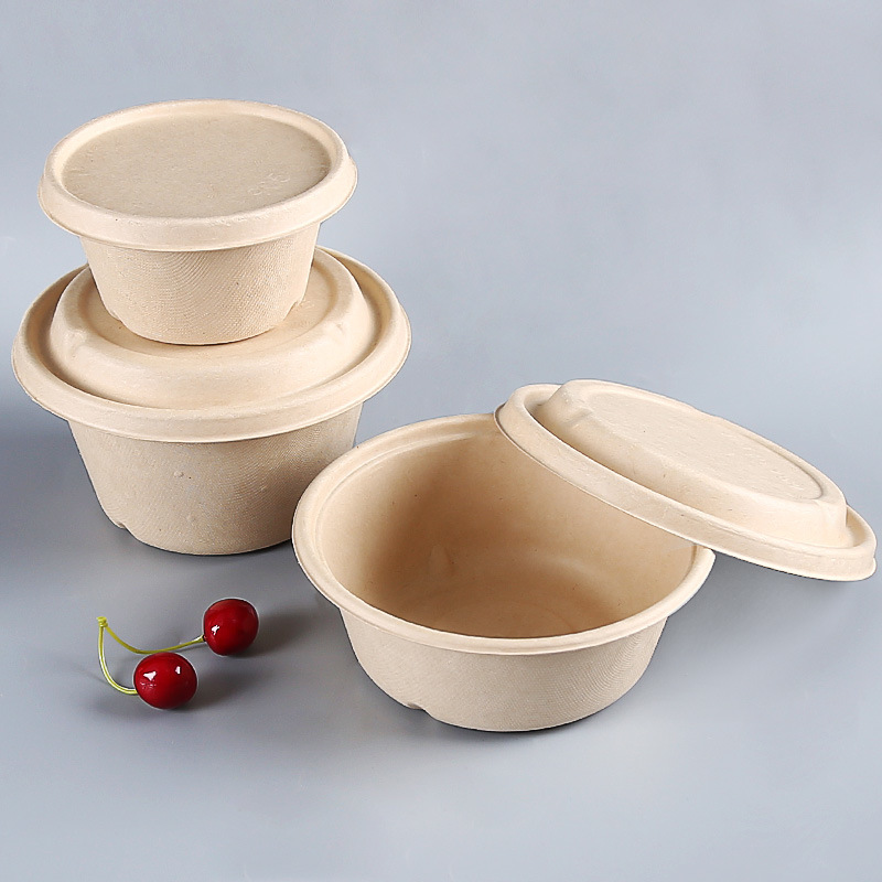 Sugarcane Bagasse Constarch Biodegradable Disposable Take Away Food Container