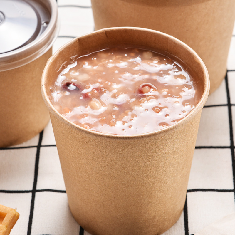 Eco-Friendly Soup Bowl Brown Kraft Paper Soup Cup to Go
