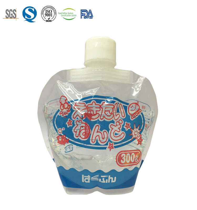 China Factory Plastic Food Bag Spout Bag with Caps Water Packaging Pouch Juice Pouch