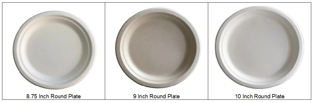 Biodegradable Bagasse Plate 7inch Natural Sugarcane Dessert Plate
