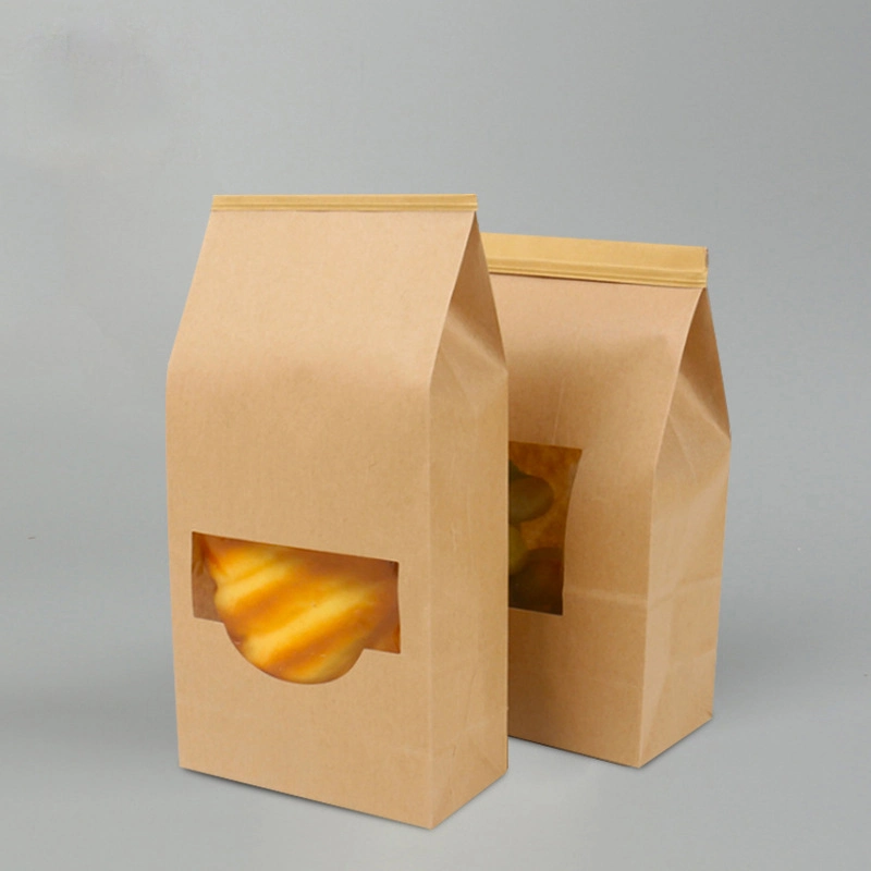 Custom Printed Biodegradable Kraft Paper Bags Food Grade Stand up Zip Lock Packaging Pouch
