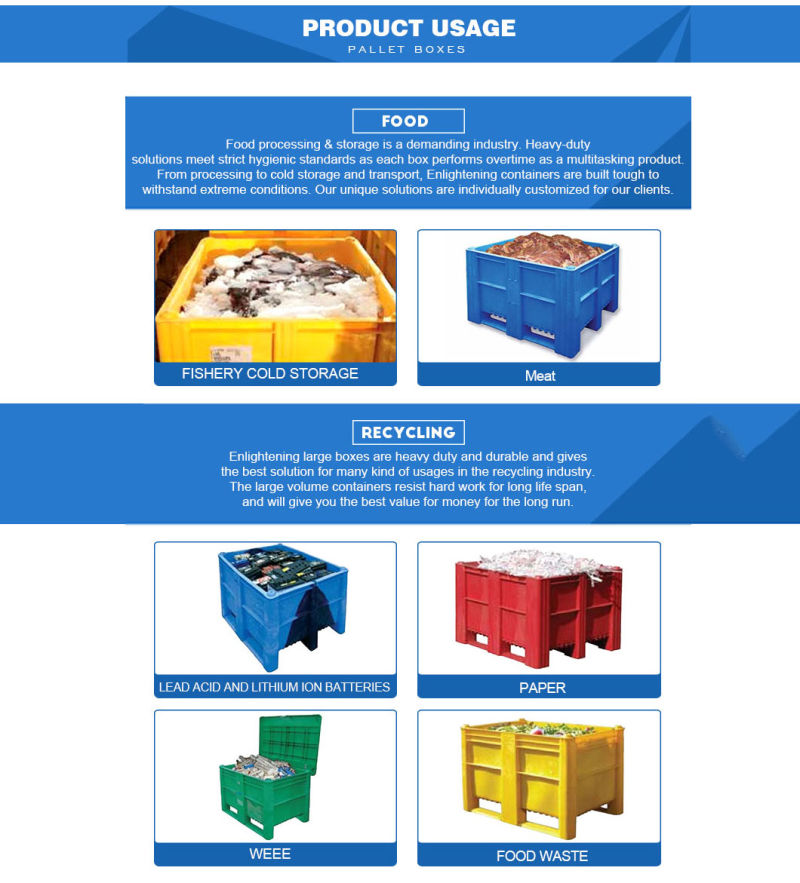 Large Plastic Logistic Collapsible Bin Plastic Pallet Boxes