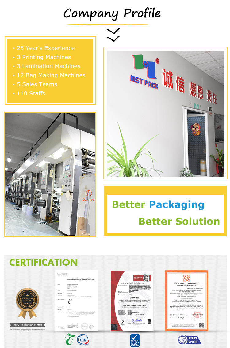 Block Bottom Coffee Bag Plastics Material with Customized Printing