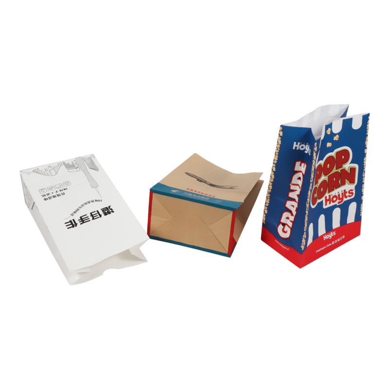 Custom Printed Craft Paper Gift Packaging Sack Shopping Tote Kraft Paper Sack