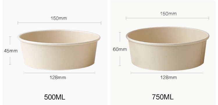 Disposable Paper Bowl Eco-Friendly Bowl Kraft Food Salad Bowl Container Biodegradable Craft Paper Bowl