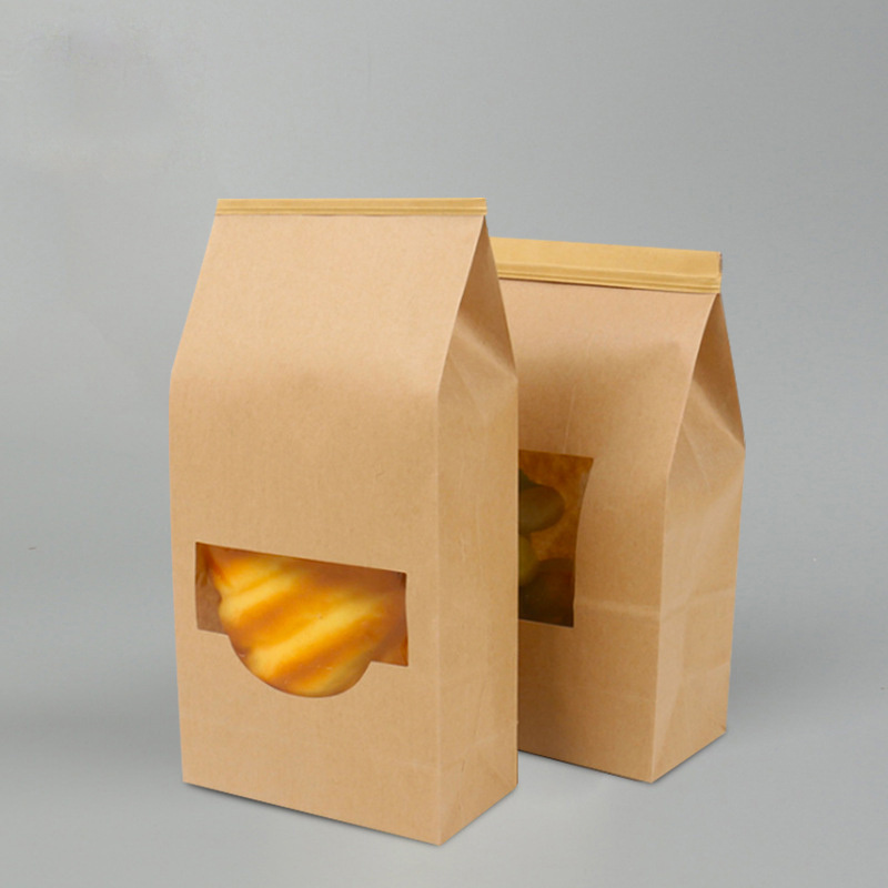 Kraft Craft Paper Pouches Food Paper Brown Paper Packaging Bags Doypack Ziplock Brown Kraft Craft Paper Standing up Pouches Food Packaging Zipper Bags with Wind