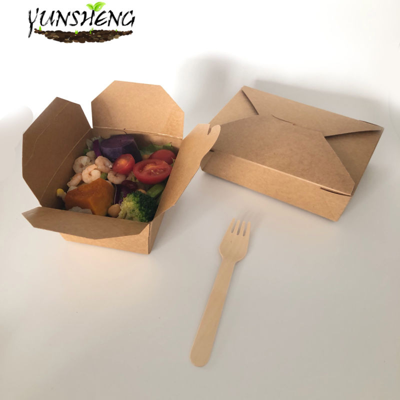 Compostable Disposable Take out Kraft Paper Boxes Fries Box