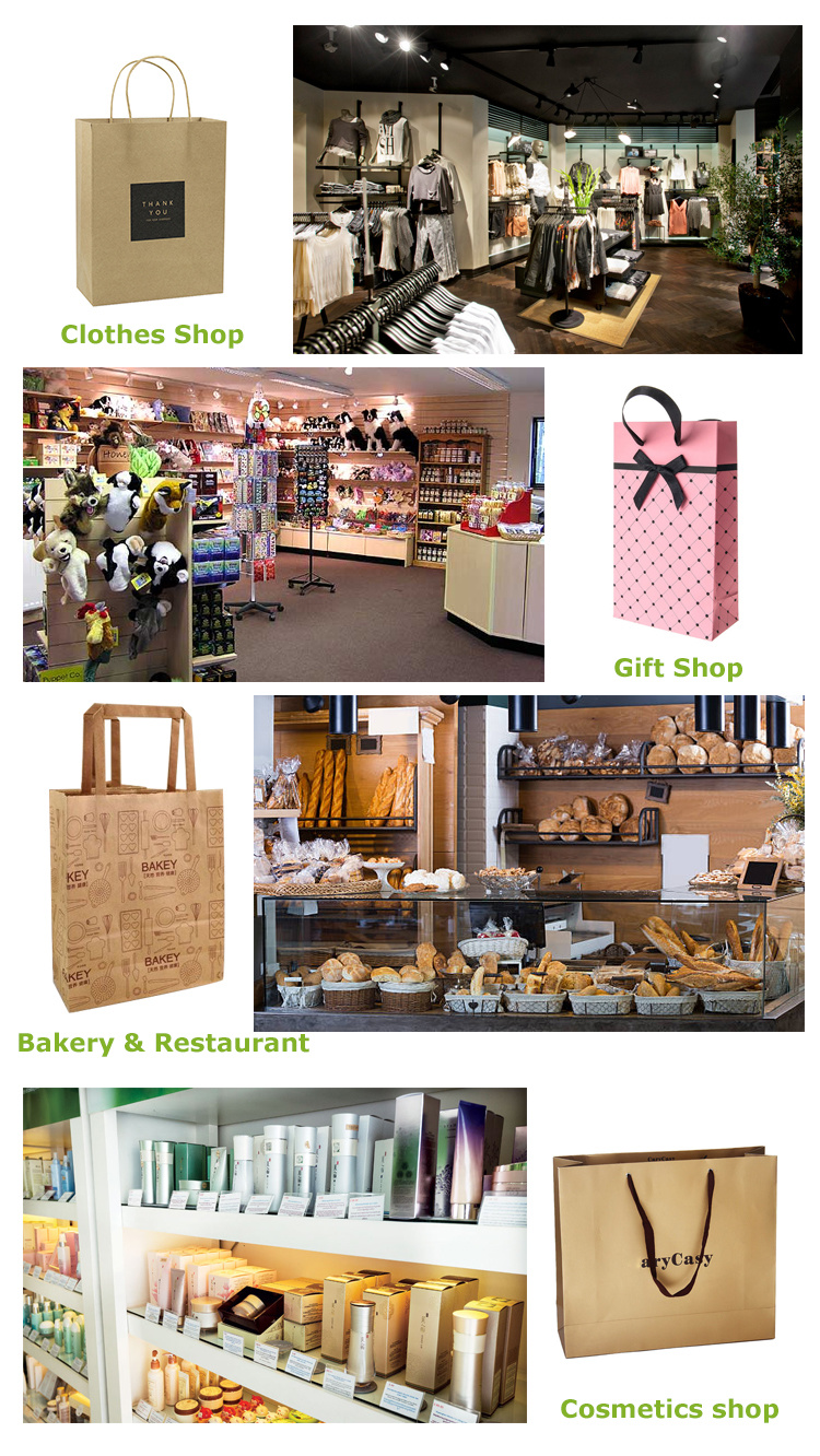 Brown Kraft Paper Bags with Your Own Logo Custom Made Paper Bags White