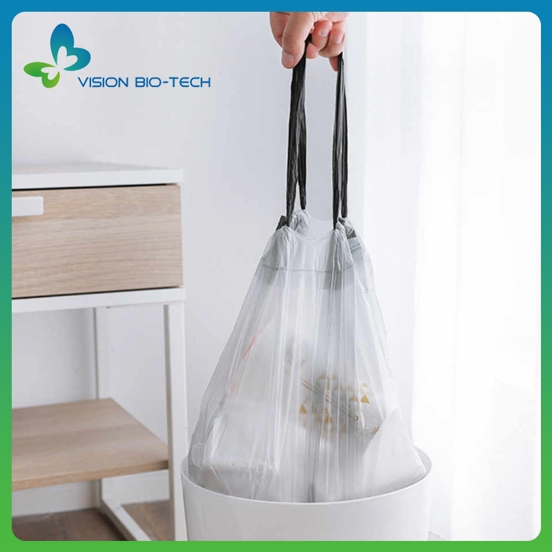 Drawstring Plastic Garbage Bag Biodegradable Plastic Bag with Own Logo