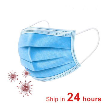 Blue Disposable Non-Sterile Medical Mask in Plastic Bags in Stock