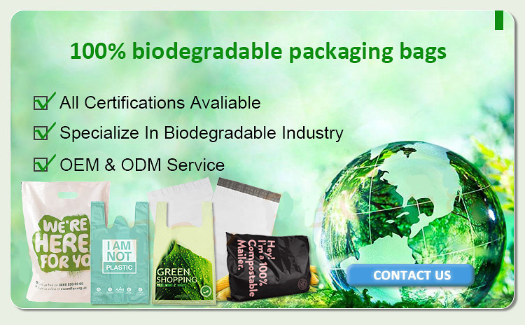environment Protection 100% Degradable Custom Own Logo Large Shopping Plastic Bag
