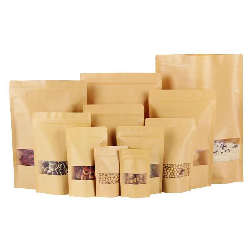 Stand up Pouch Tea Bag Brown Kraft Paper Bags/Standup Kraft with Window