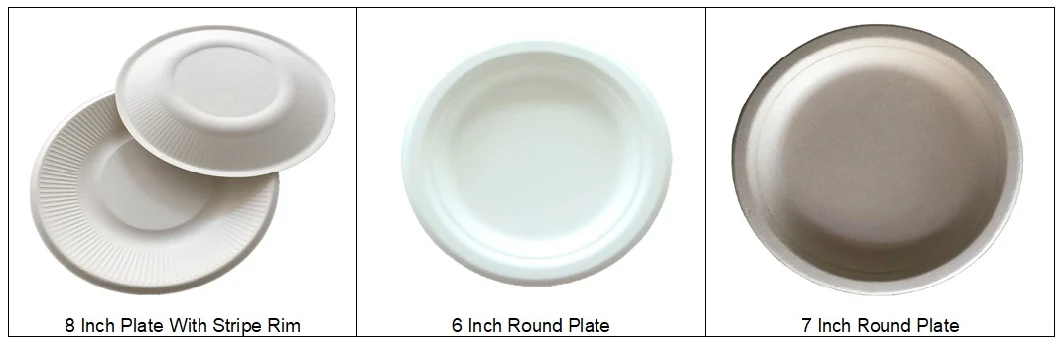 Biodegradable Bagasse Plate - 9 Inch Sugarcane Dinner Plate Disposable Paper Plate with 3 Sections
