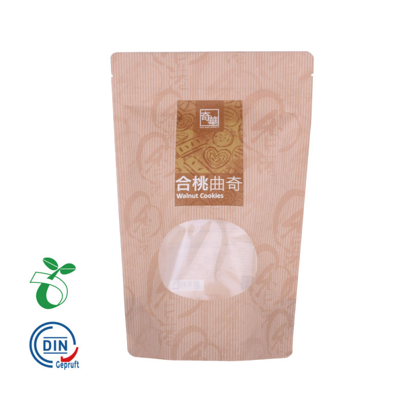 Biodegradable Rice Paper Stand up Pouch Kraft Paper Bag with Zipper