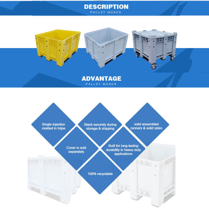 Large Plastic Logistic Collapsible Bin Plastic Pallet Boxes