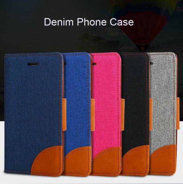 Fashion Style Wallet Jean PU Leather Case Flip Mobile Phone Cover