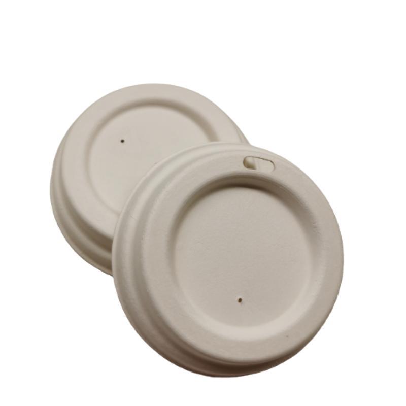 100% Biodegradable 80mm Sugarcane Bagasse Coffee Cup Lids