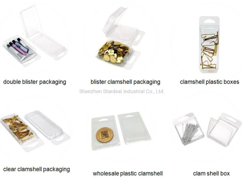 Custom Made Clam Shell Plastic Clamshell Packaging with Blister Insert Card