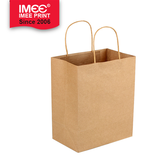 Imee Custom Design Slogan Black Craft Paper Bag with Your Own Logo Printing