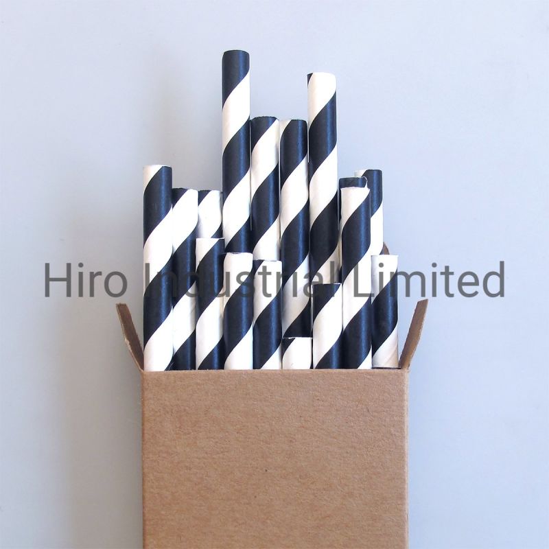 Eco-Friendly Biodegradable Paper Straw with Colorful Drinking Decoration Straws