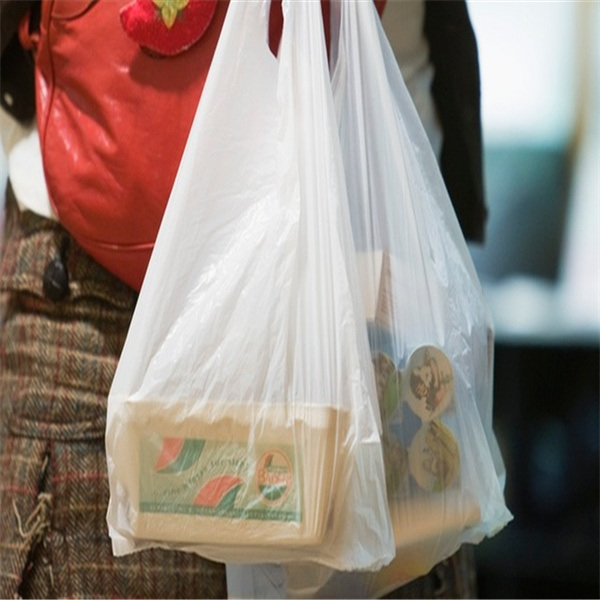 HDPE White Plastic Shopping Carrier Vest Bag for Supermarket Food