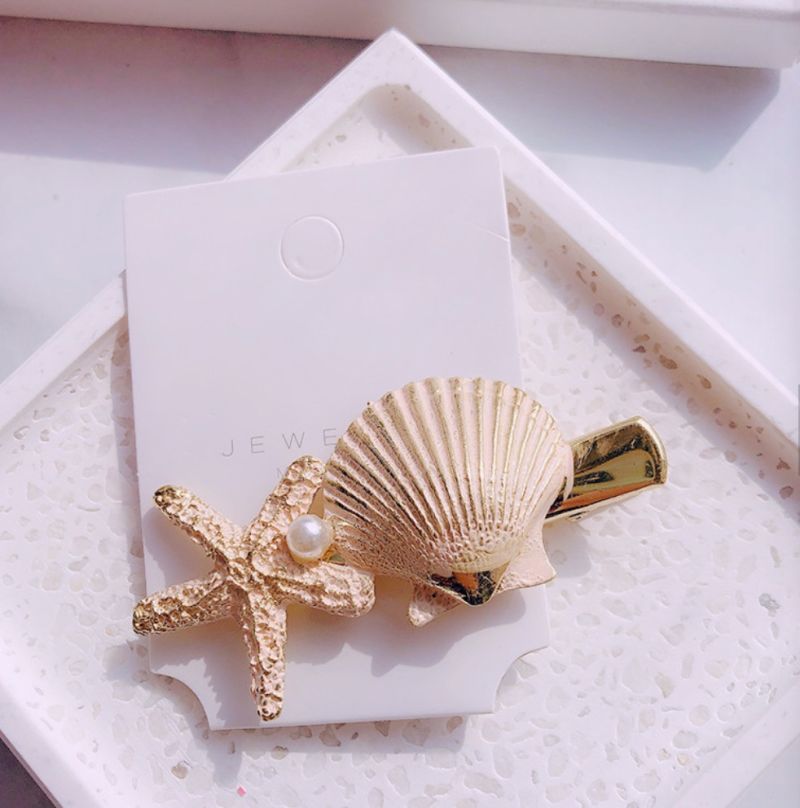 2019 Newest Summer Natural Sea Star Conch Shell Shaped Hair Clip