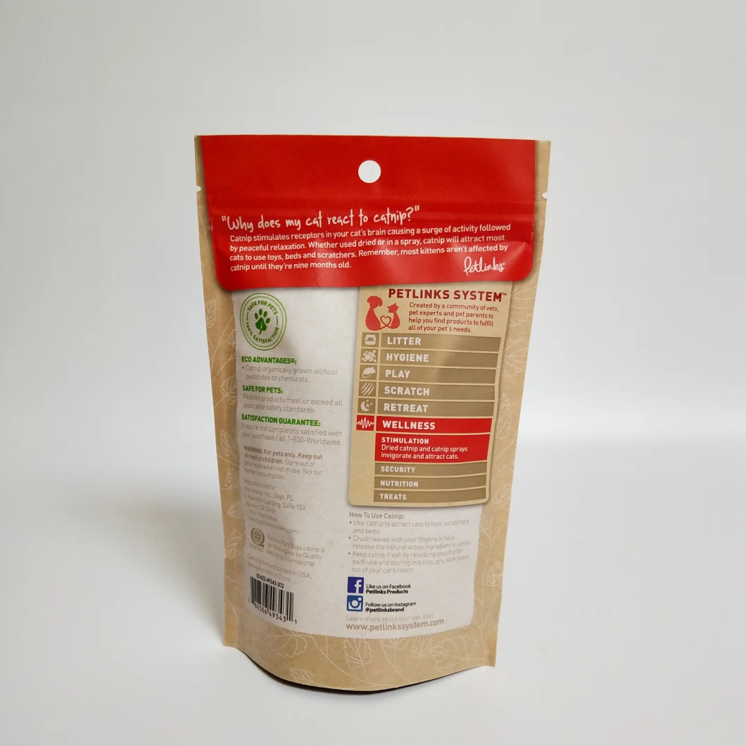 Doypack Ziplock Brown White Kraft Craft Paper Standing up Pouches Food Packaging Zipper Bags with Window
