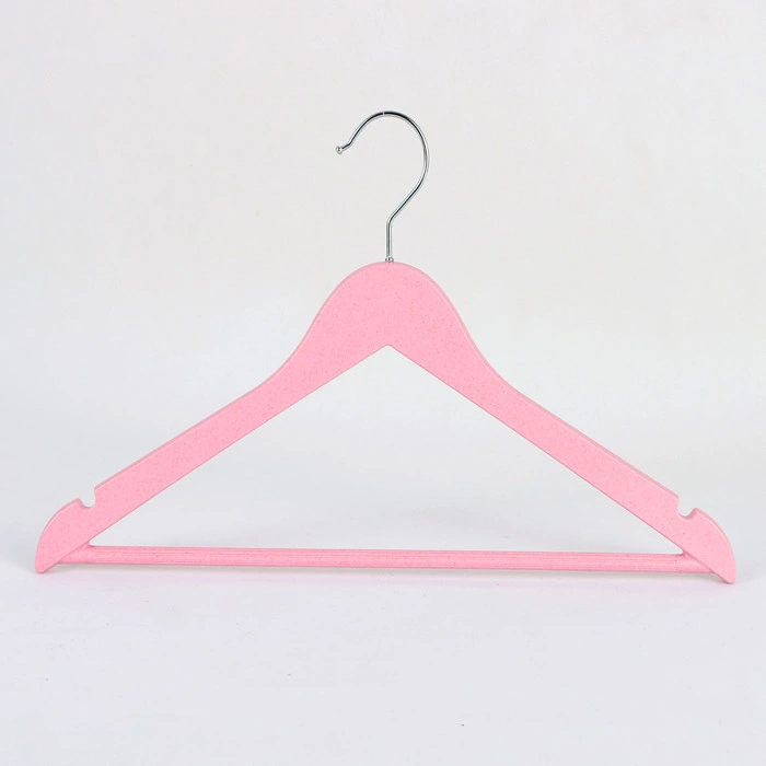 Eco Friendly Custom Color Biodegradable Wheat Straw Material Cheap Plastic Clothes Hanger