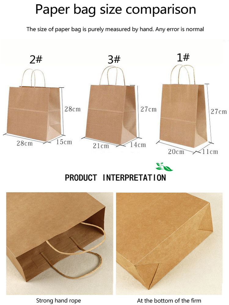 China Factory Supply Kraft Bags Baking Paper Bag Packing Bags Takeout Bags Food Spot Kraft Paper Portable Paper Bag
