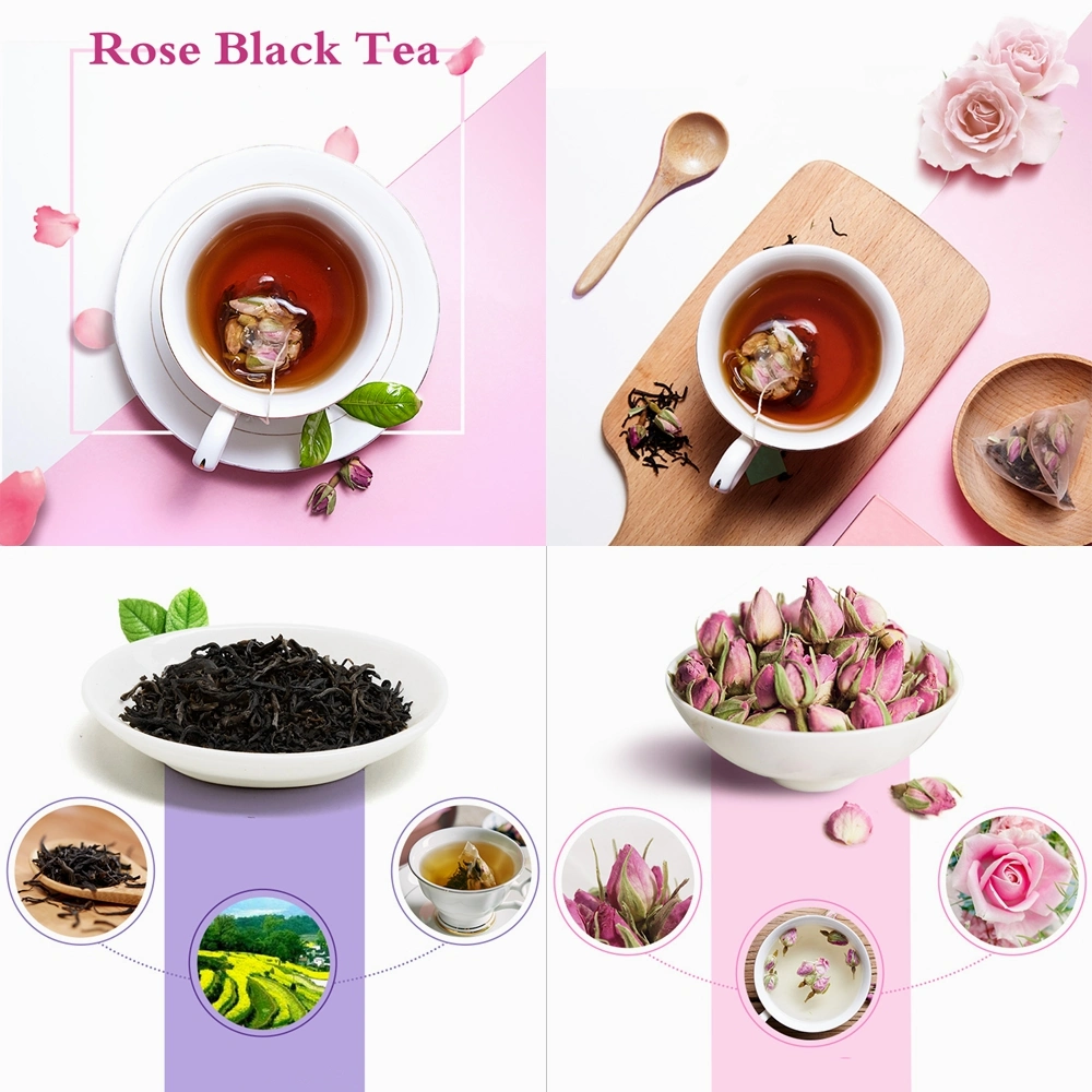Pyramid Teabag Packing Herbal Rose Black Tea