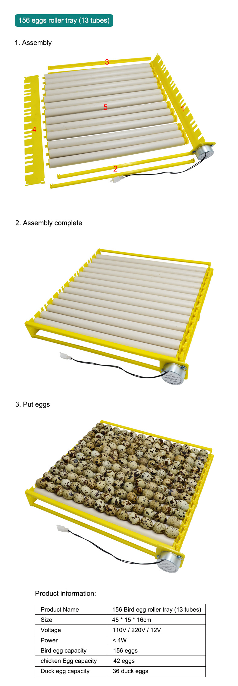 Hot Sale Automatic Chicken Egg Incubator Roller Egg Tray